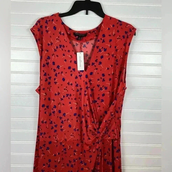 Banana Republic NWT Red and Blue Floral Faux Wrap Long size XL - Picture 2 of 8